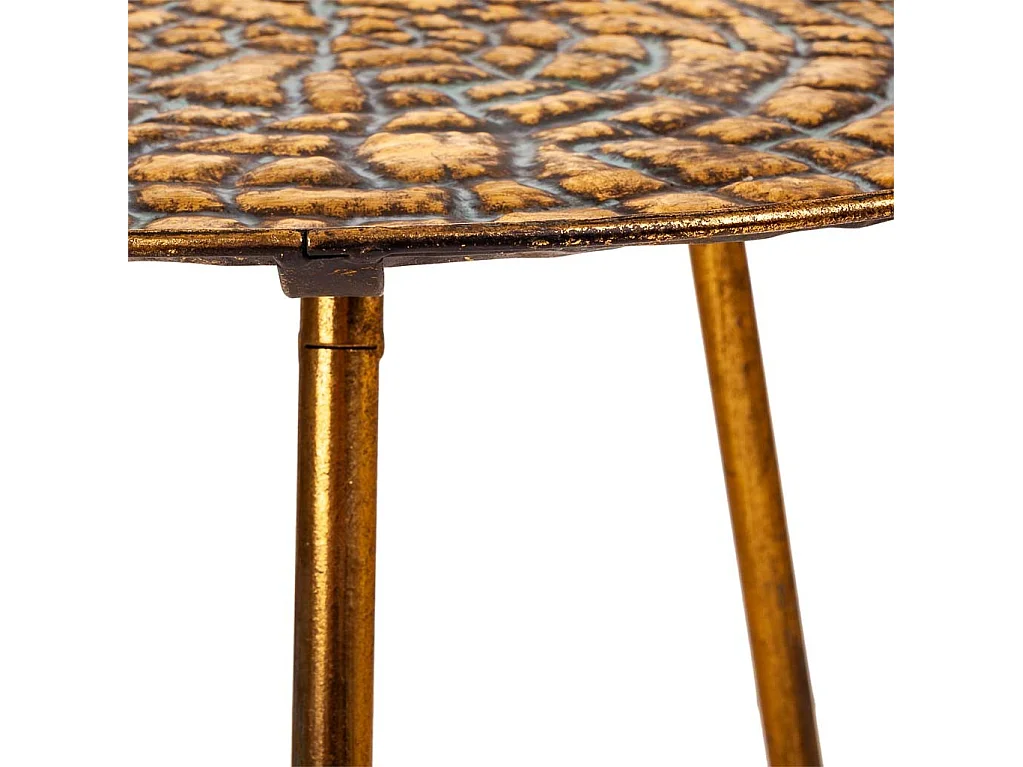 Mesa de centro de metal dourado 54,5x54,5x40