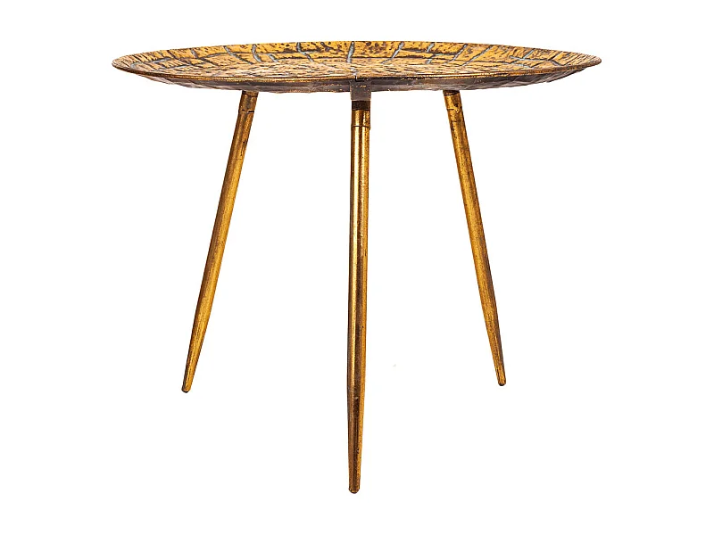 Mesa de centro de metal dourado 54,5x54,5x40