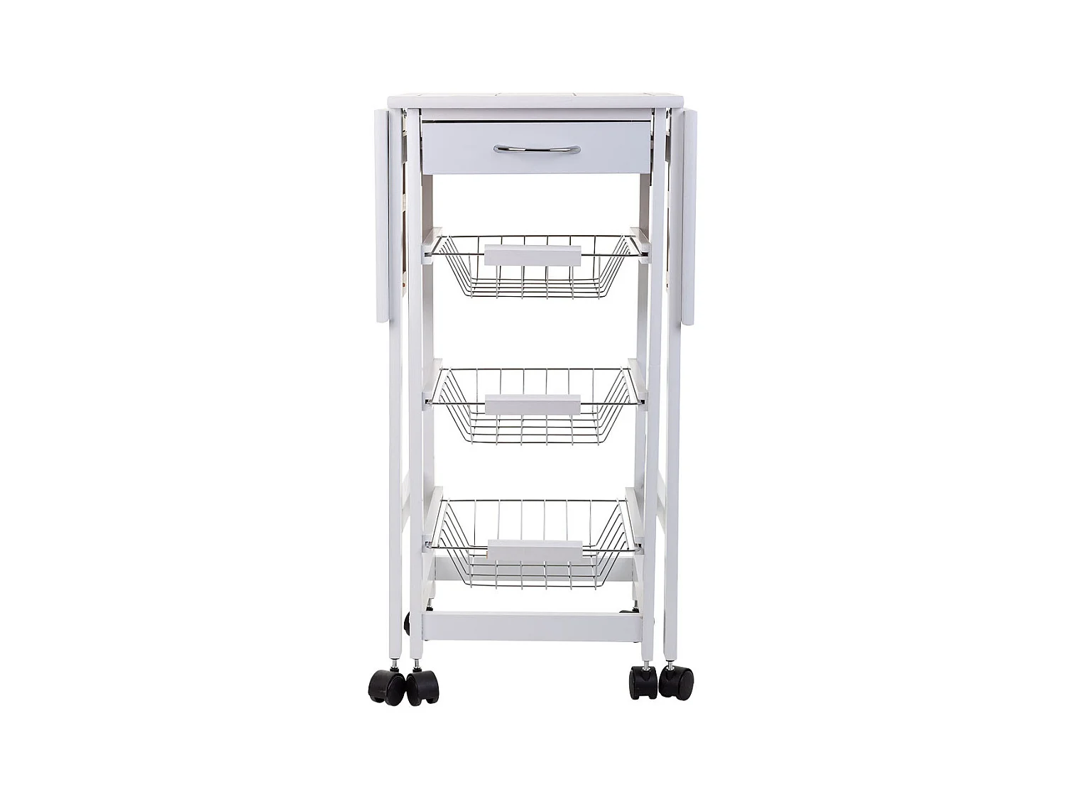 Carro de cocina de madera blanco 37/91x37x79