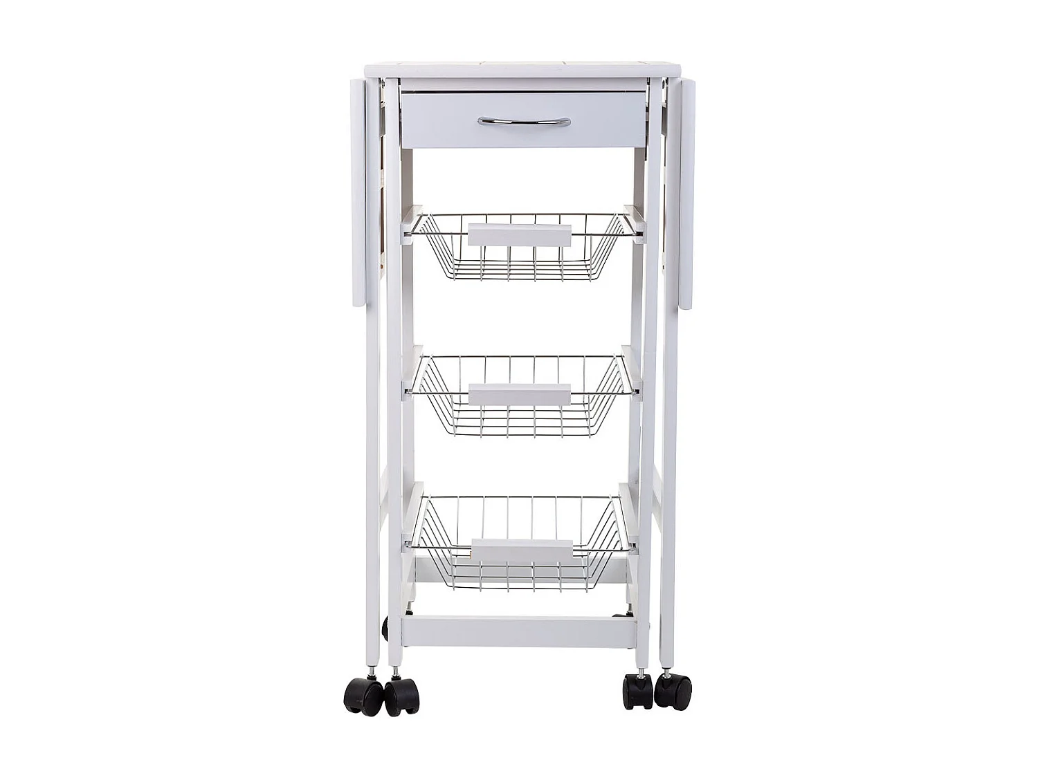 Carro de cocina de madera blanco 37/91x37x79