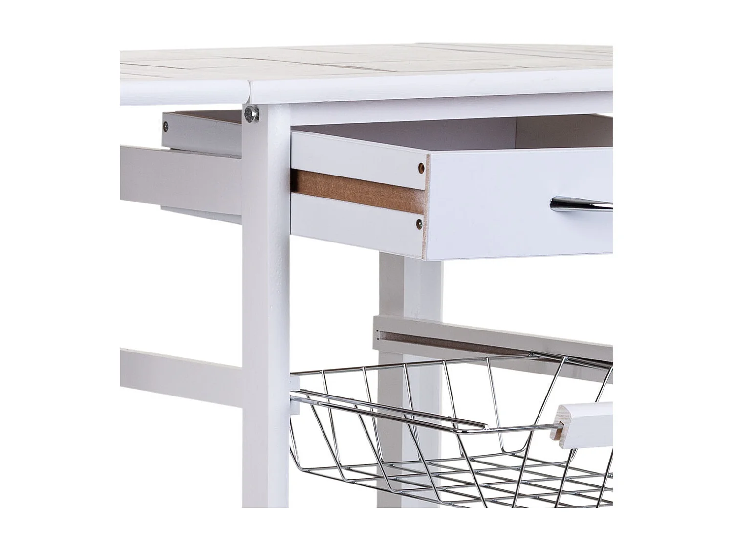 Carrinho de cozinha madeira branco 37/91x37x79