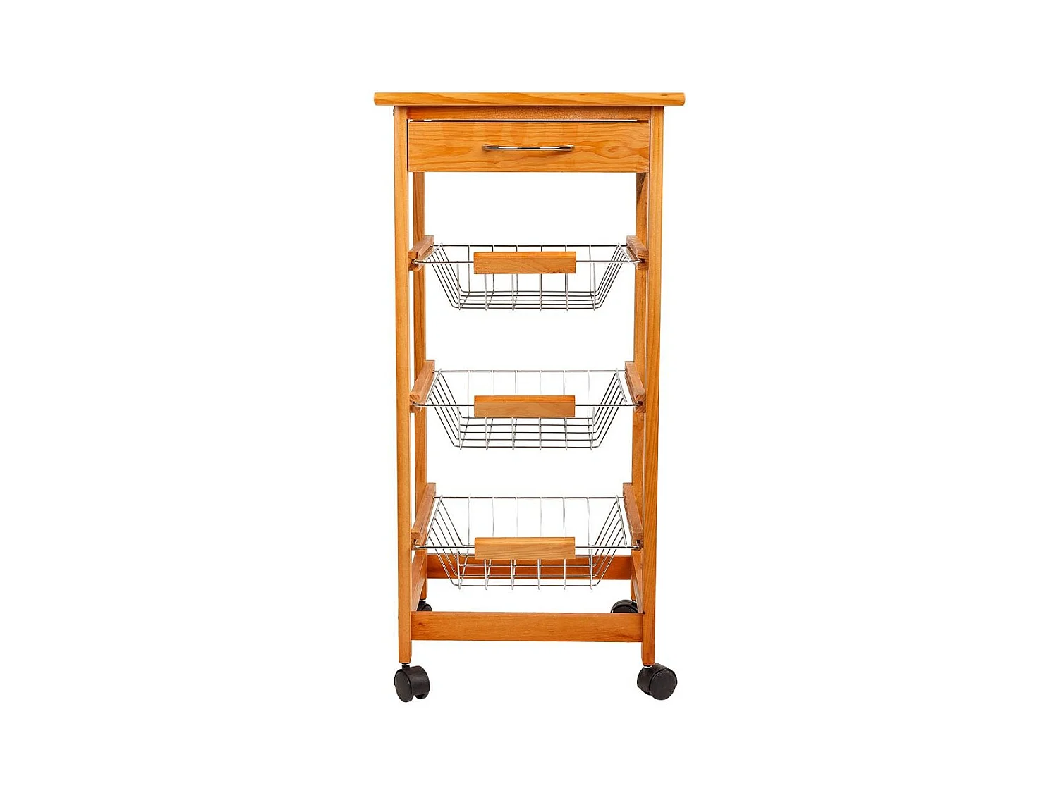 Brauner Küchenwagen aus Holz, 37x37x76h cm