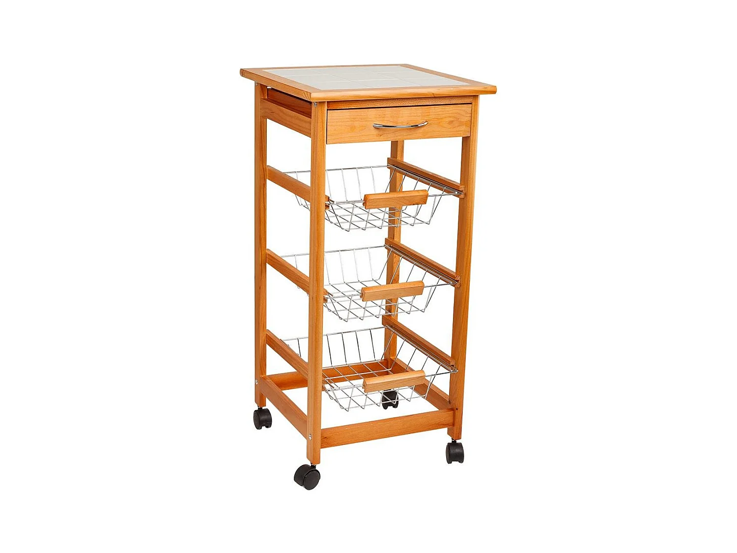 Brauner Küchenwagen aus Holz, 37x37x76h cm