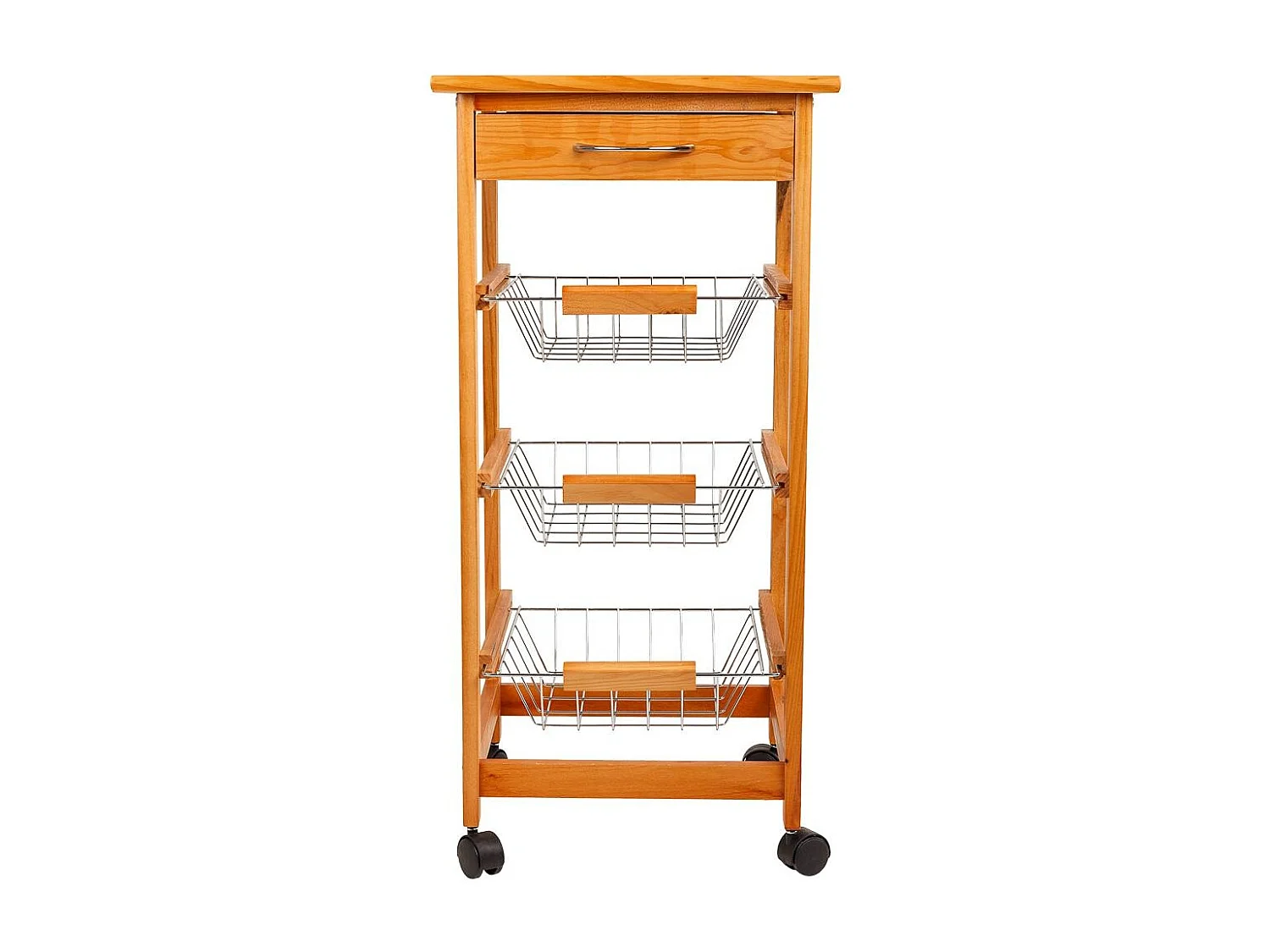 Carrinho de cozinha em madeira marrom 37x37x76