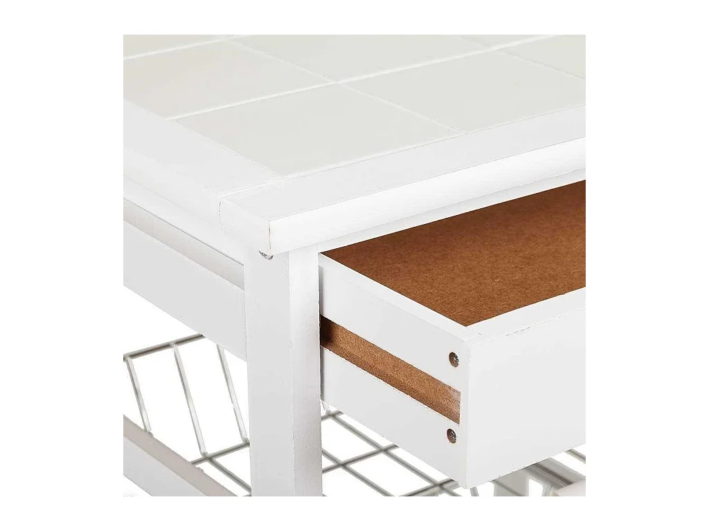 Kit chariot en bois blanc 47x37x76 cm
