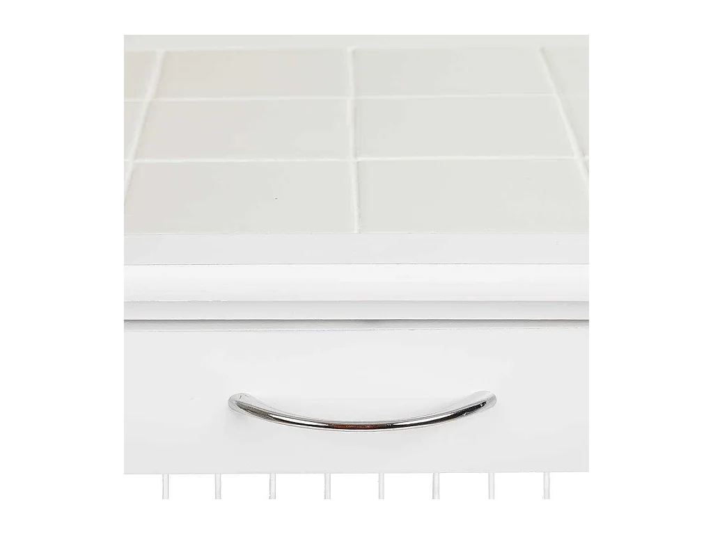 Kit chariot en bois blanc 47x37x76 cm