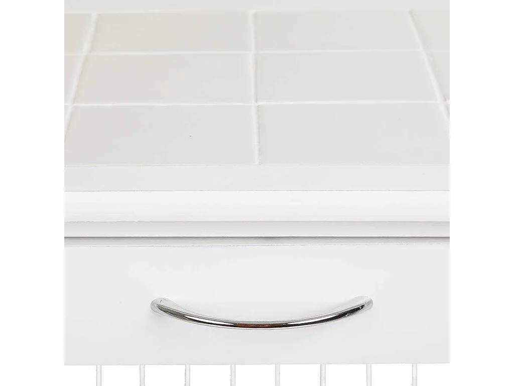 Kit chariot en bois blanc 47x37x76 cm