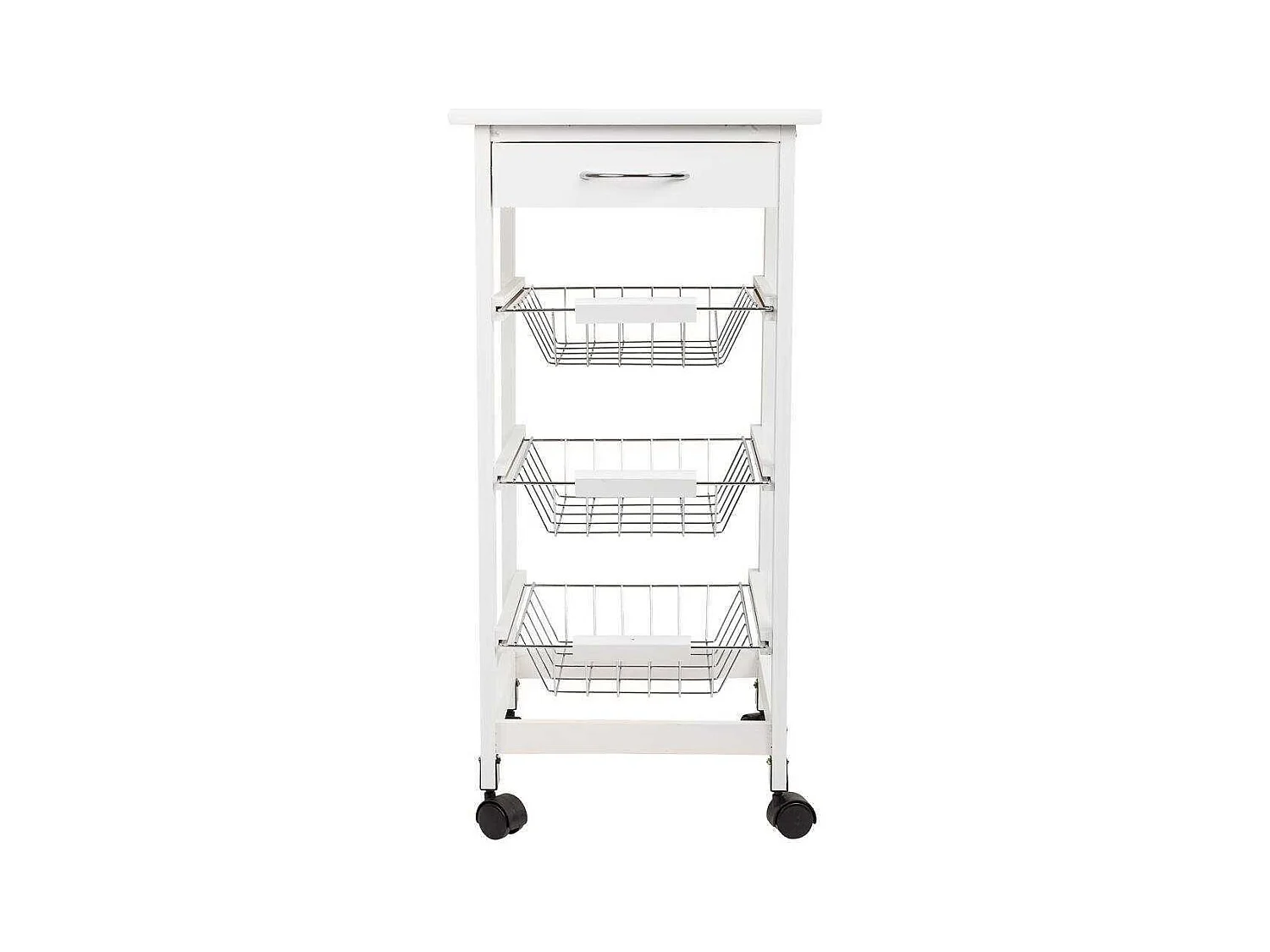 Kit chariot en bois blanc 37x37x76 cm