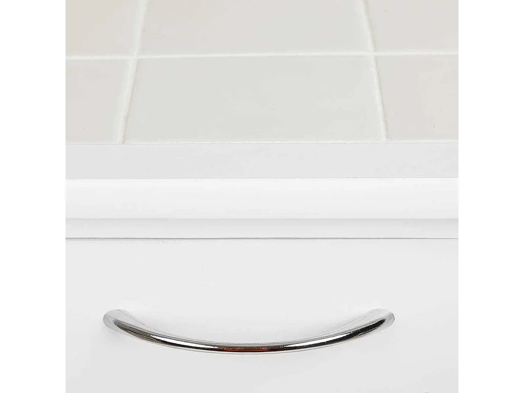 Chariot en bois blanc 37x37x76 cm