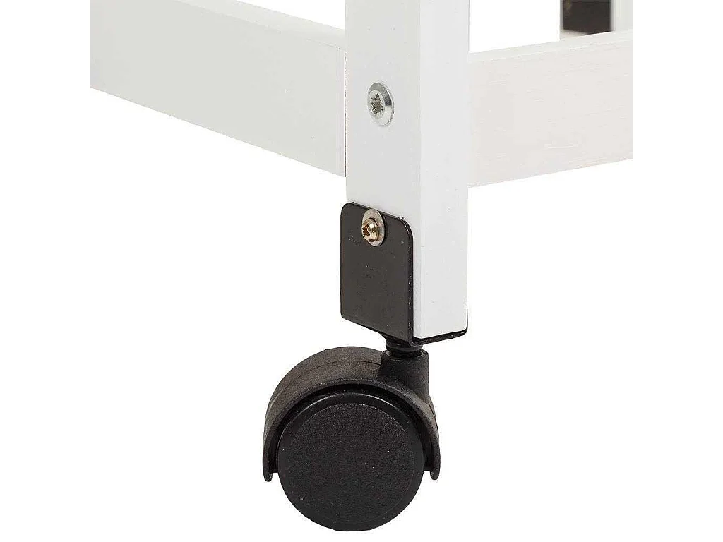 Chariot en bois blanc 37x37x76 cm