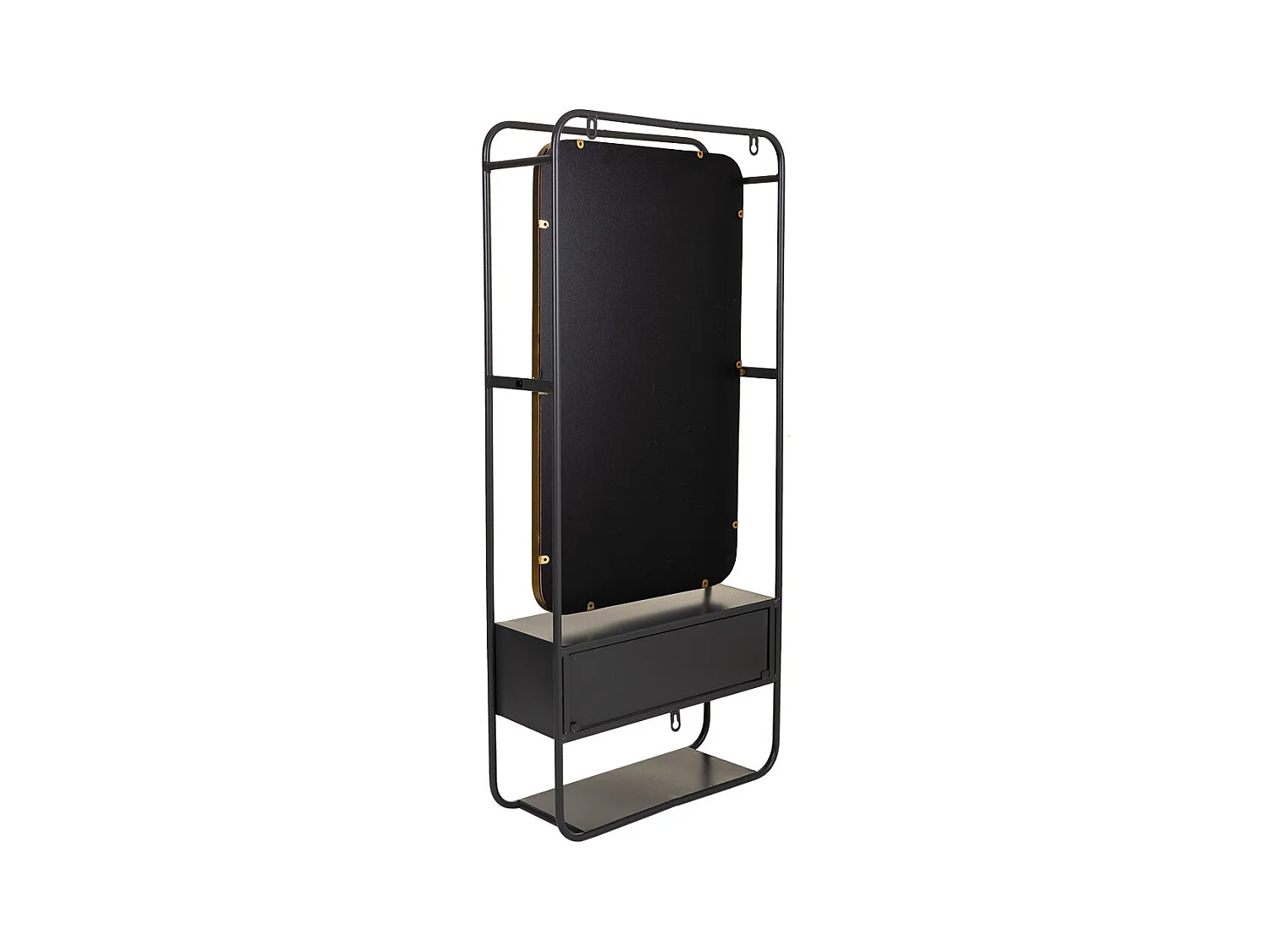 Schwarzer Metallwandspiegel 40x15x90h cm