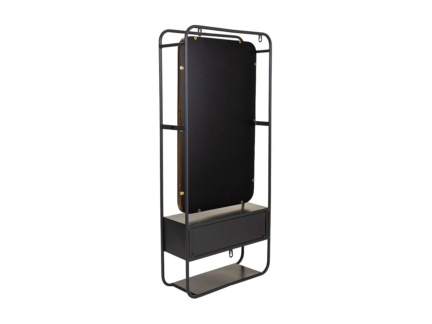 Miroir mural en métal noir 40x15x90h