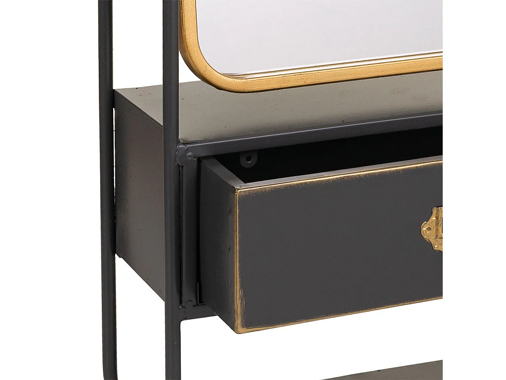 Miroir mural en métal noir 40x15x90h