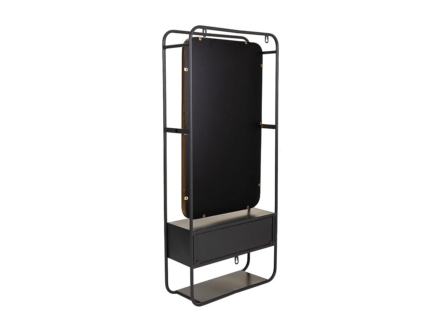 Schwarzer Metallwandspiegel 40x15x90h cm