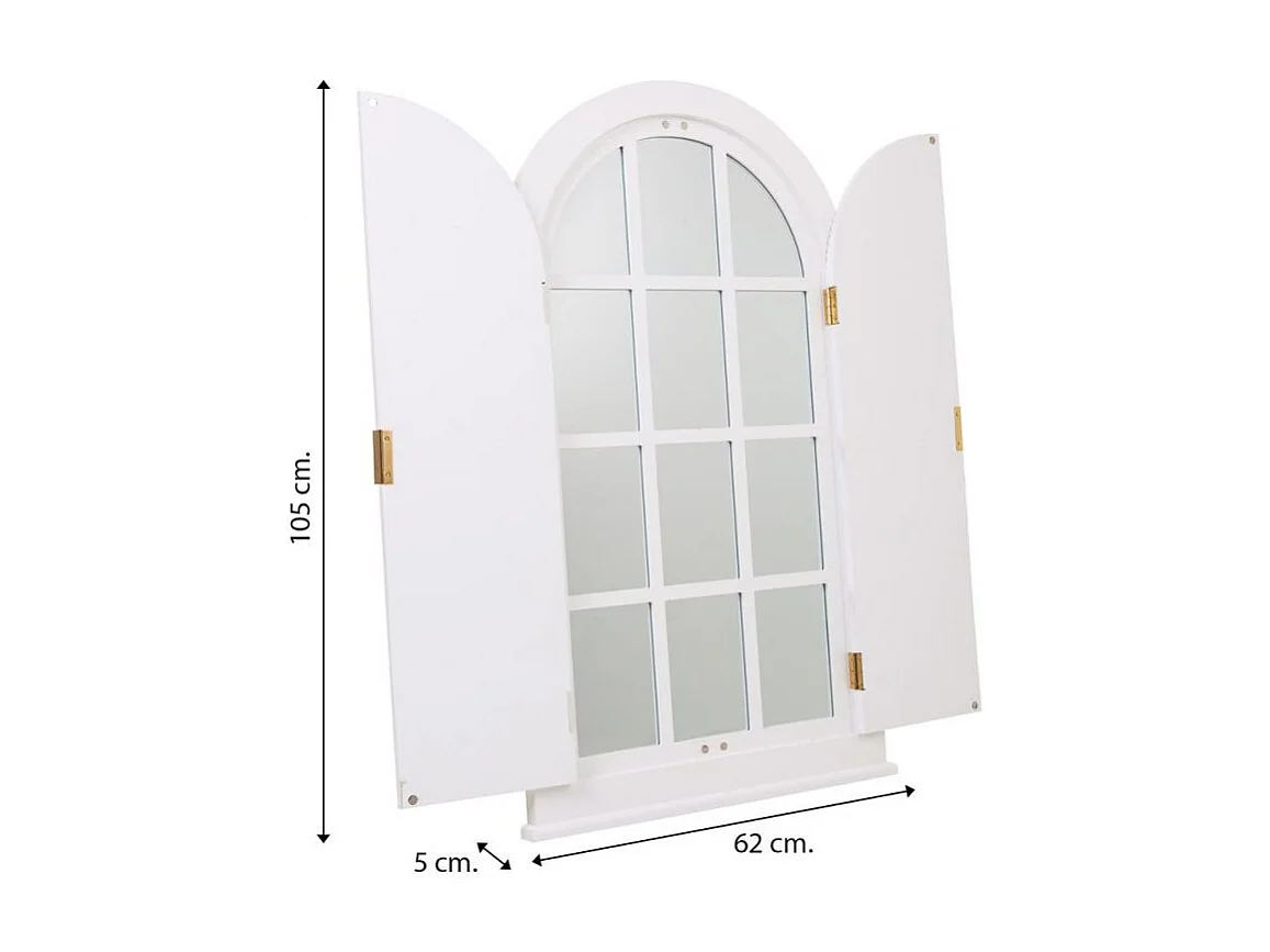 Weißer Holzspiegel 62x5x105h cm