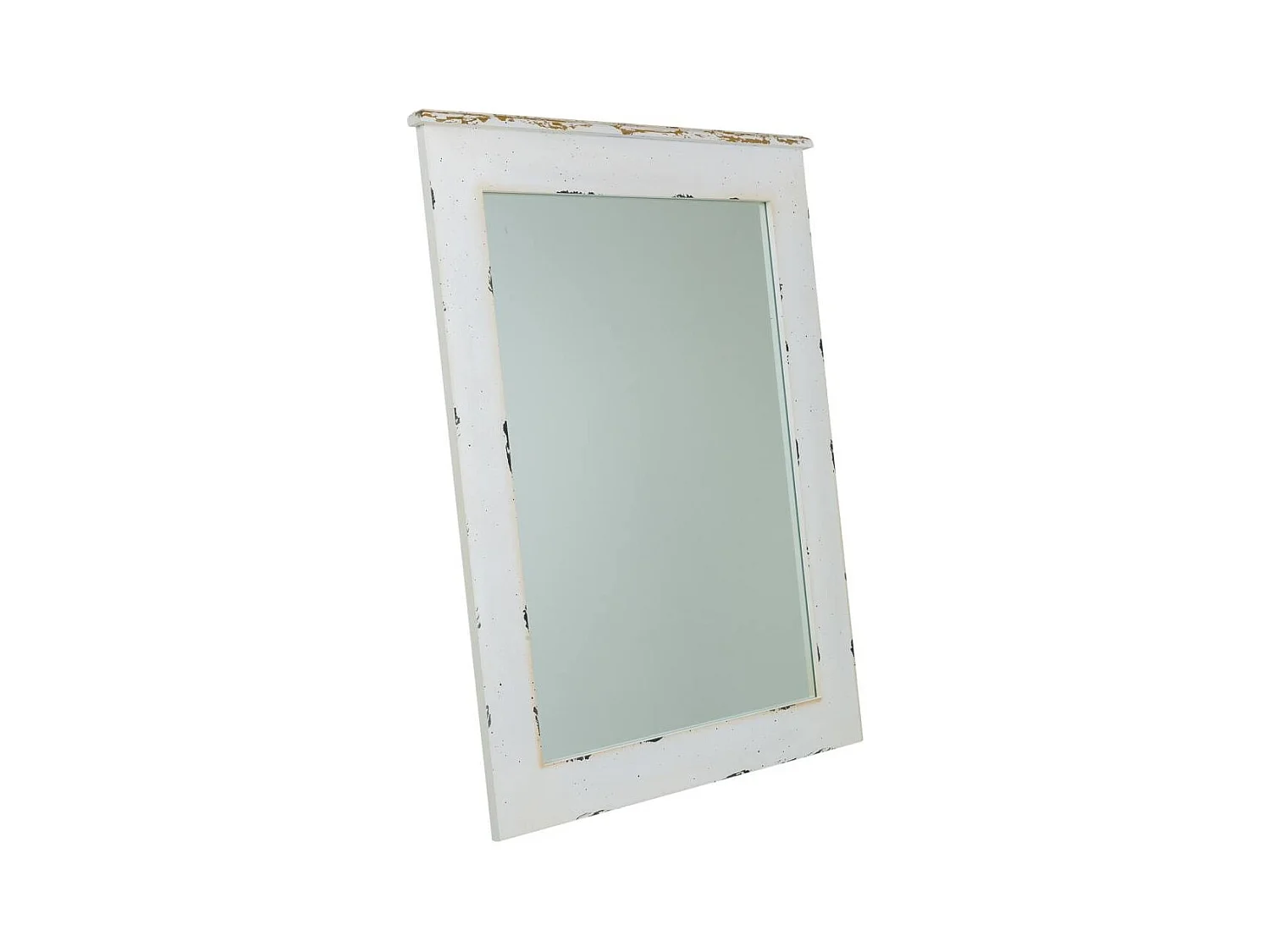 Weiß lackierter Holzspiegel 70x3x90h cm