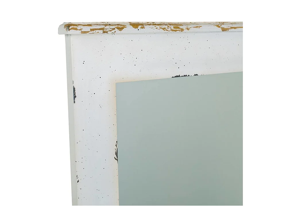 Weiß lackierter Holzspiegel 70x3x90h cm