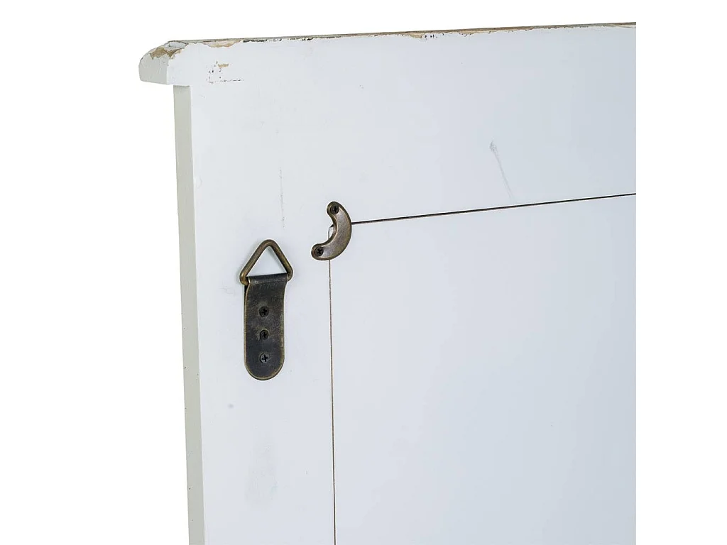 Espelho de madeira lacado branco 70x3x90