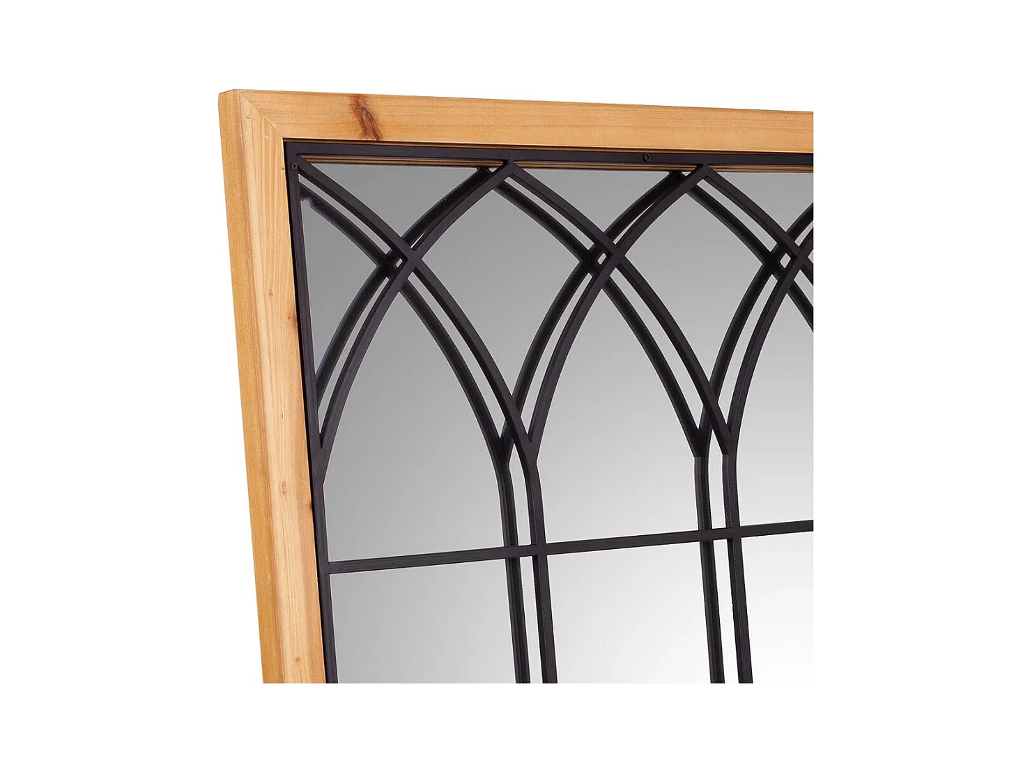 Brauner Spiegel aus Holz und Metall 60x2,5x90h cm