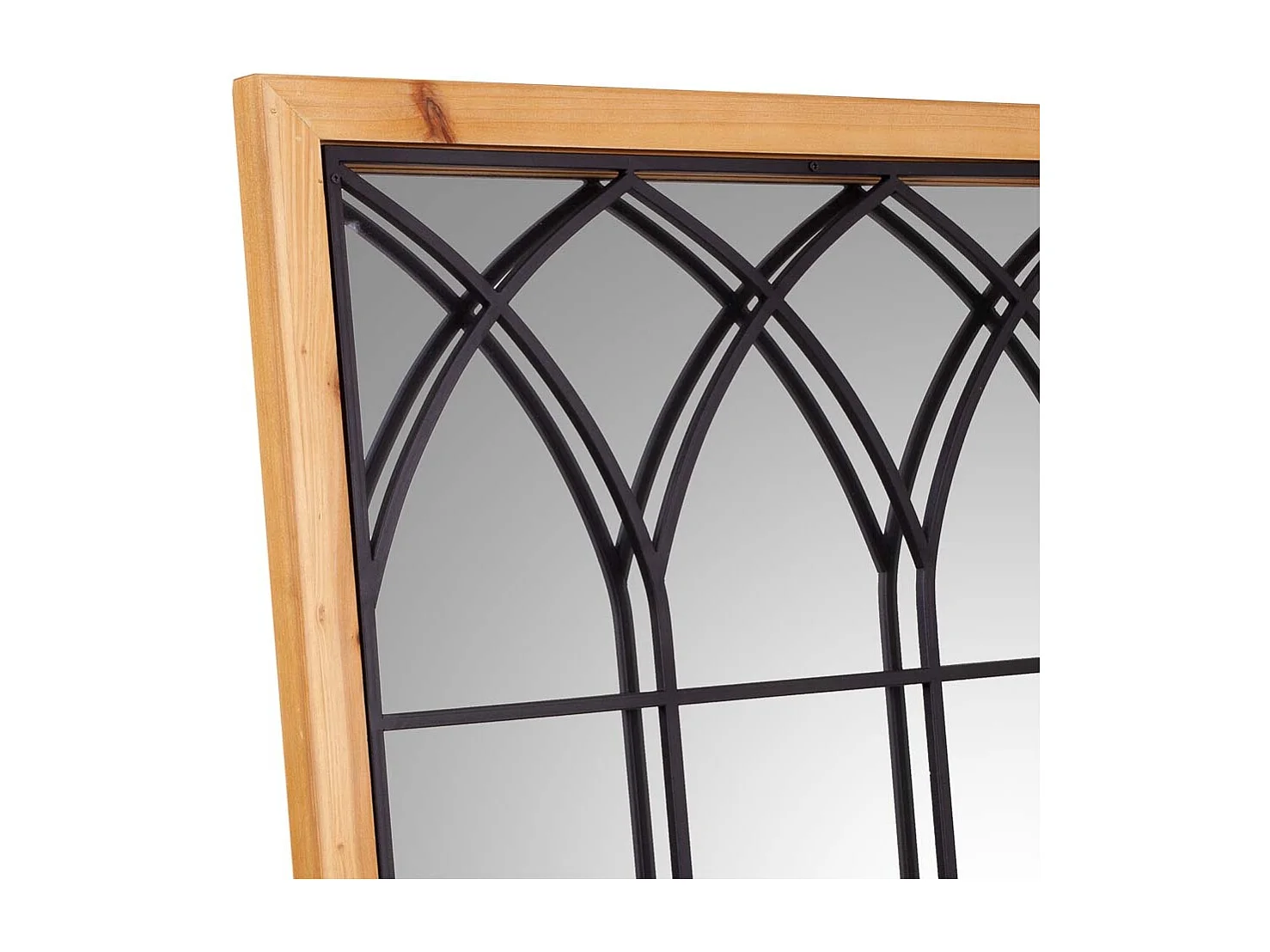 Specchio in legno e metallo marrone 60x2,5x90h