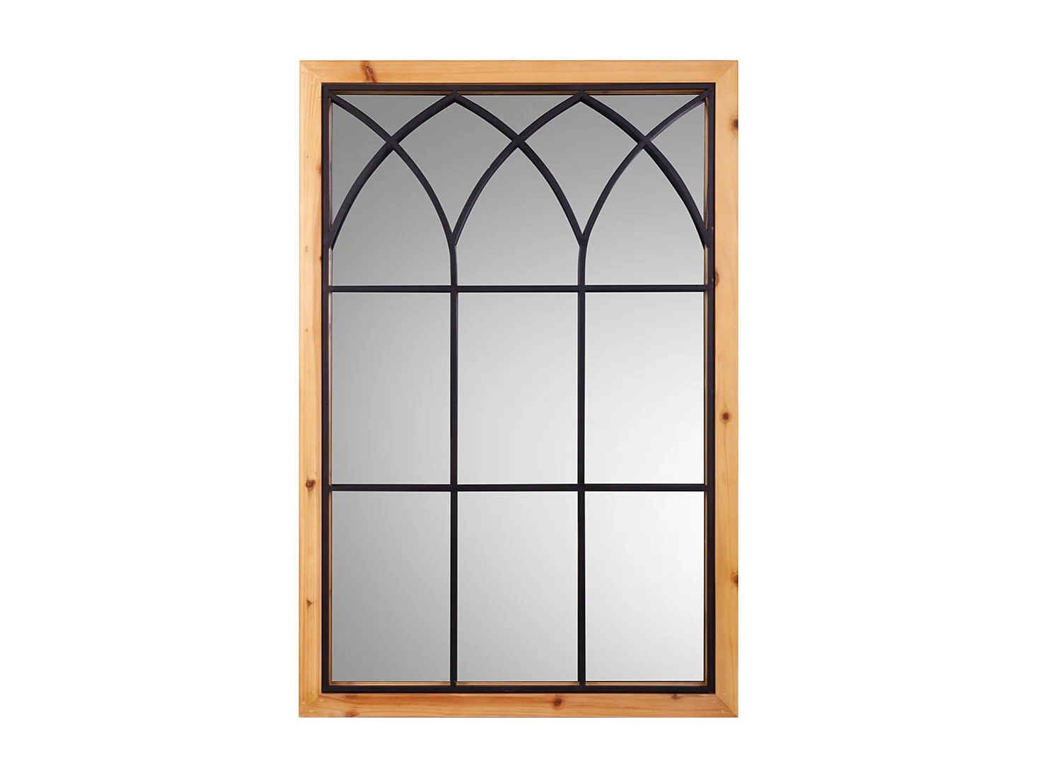 Espejo de madera y metal marrón 60x2.5x90