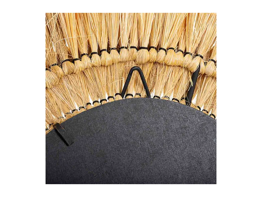 Runder brauner Naturfaserspiegel 57x57x6h cm