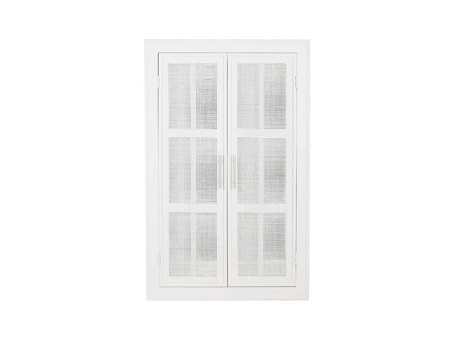 Espelho de madeira e grade branca 73,5x5x118