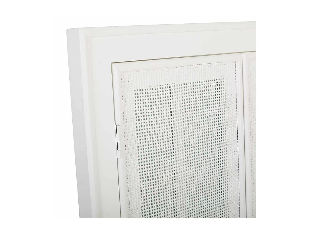 Espelho de madeira e grade branca 73,5x5x118