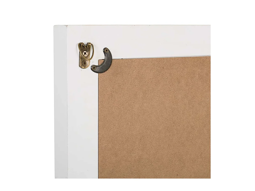 Espelho de madeira e grade branca 73,5x5x118