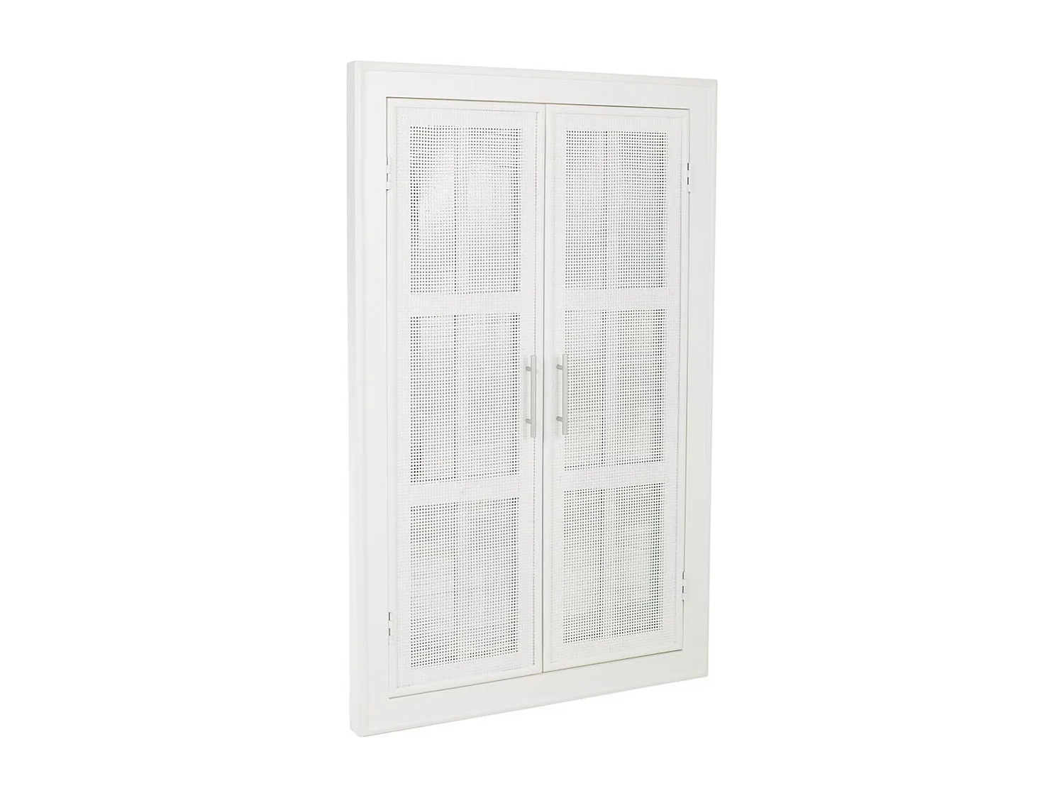 Specchio in legno e rete bianca 73,5x5x118h