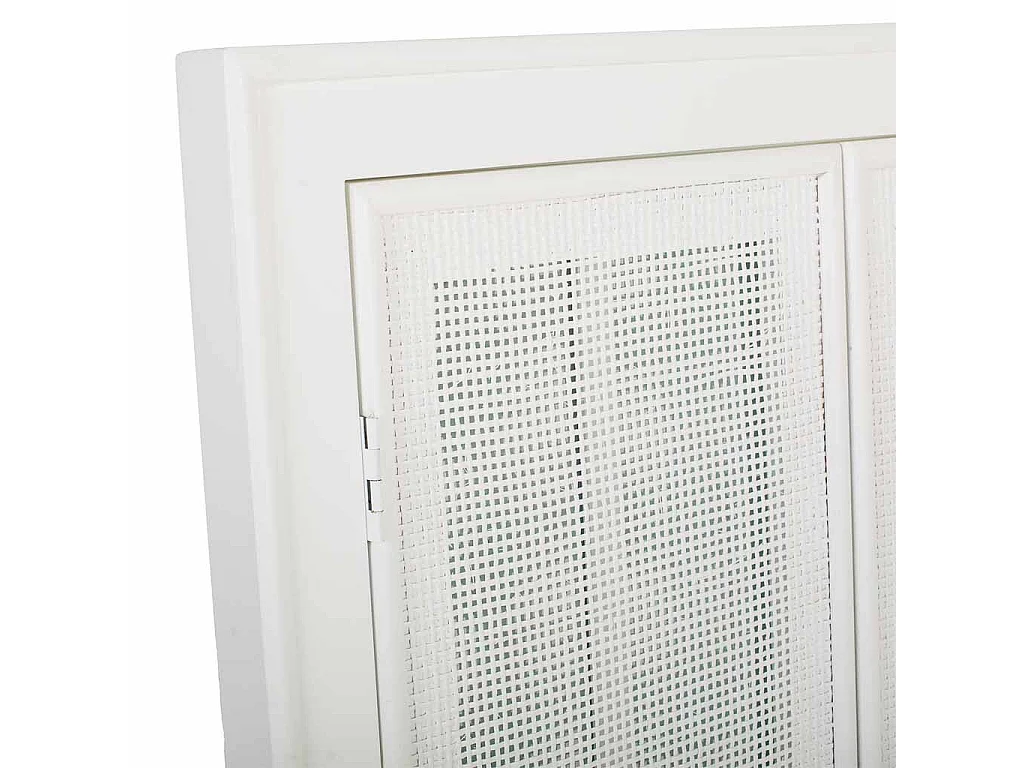 Specchio in legno e rete bianca 73,5x5x118h