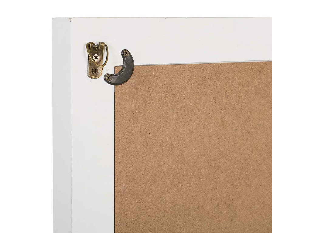 Specchio in legno e rete bianca 73,5x5x118h