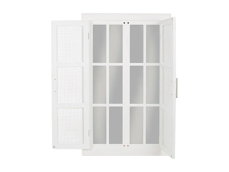 Specchio in legno e rete bianca 73,5x5x118h