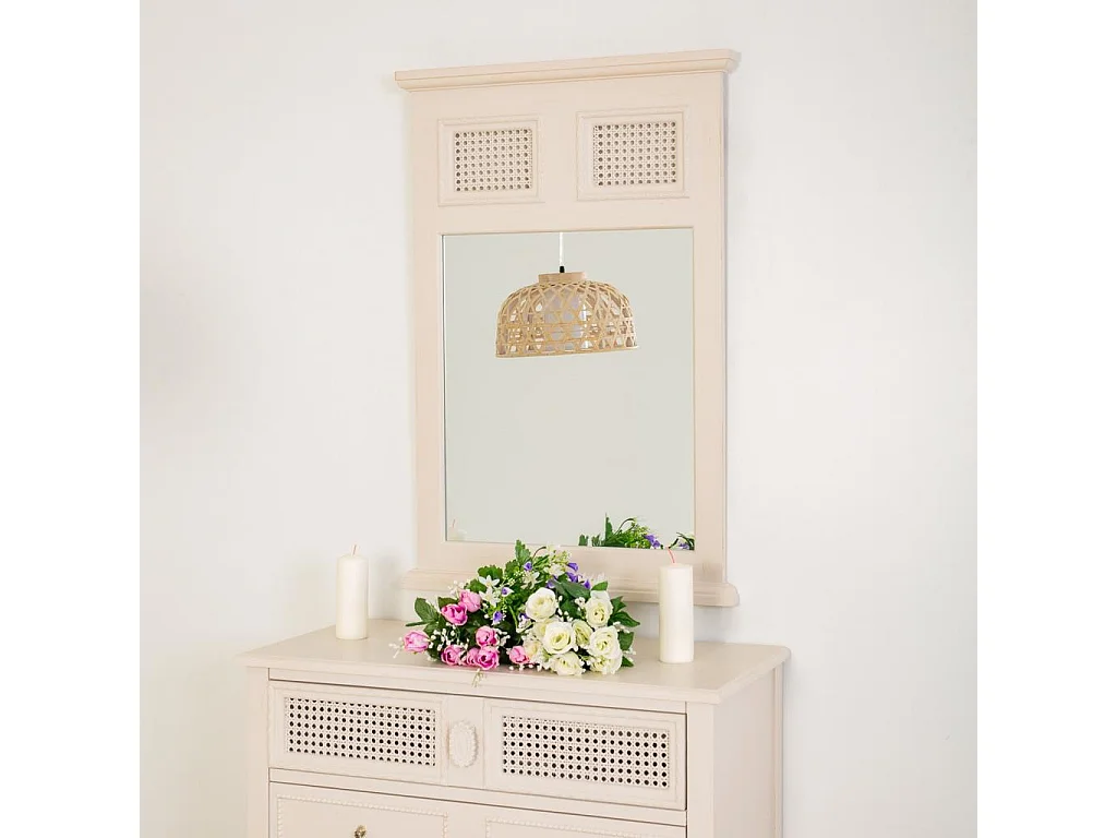 Grauer Holzspiegel 60x4x90h cm