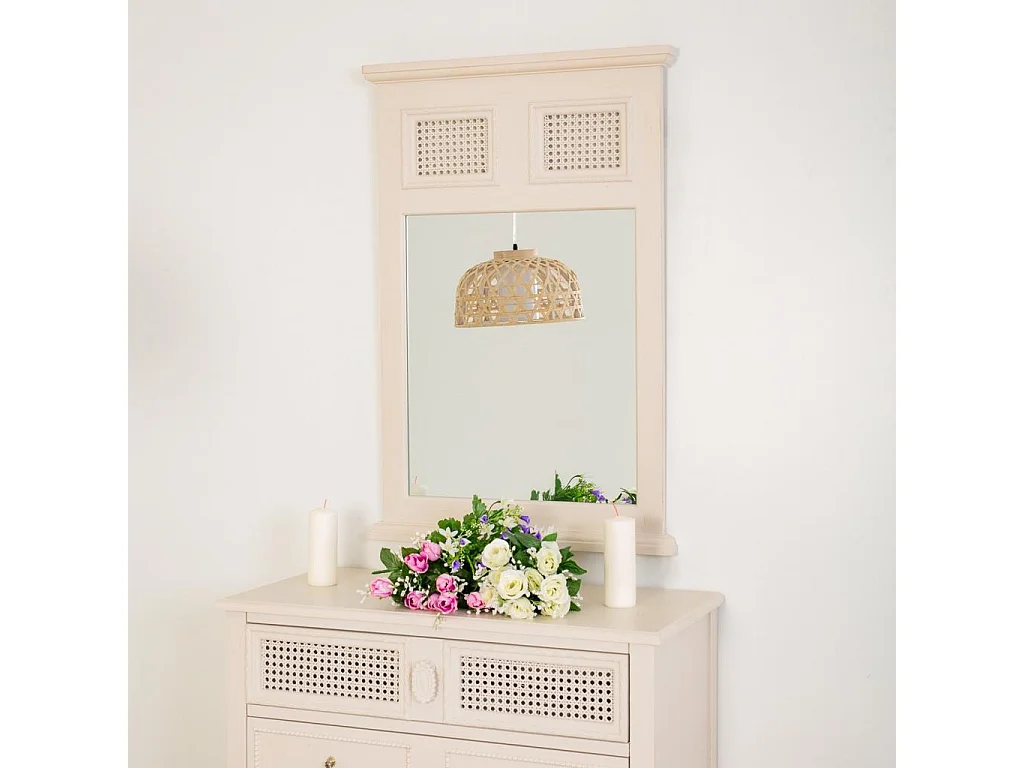 Grauer Holzspiegel 60x4x90h cm