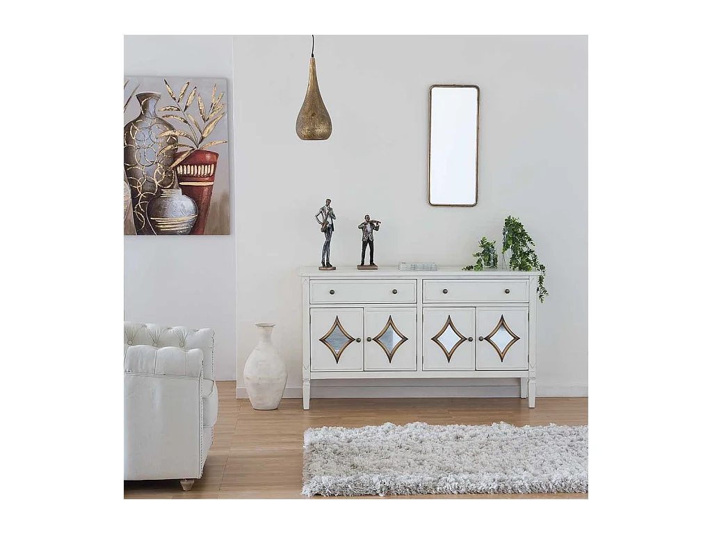 Espejo de pared de metal oro viejo 33x3x72