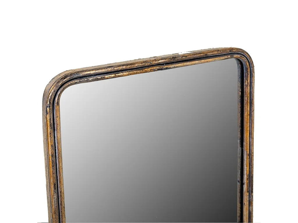 Miroir mural en métal vieilli doré 33x3x72h