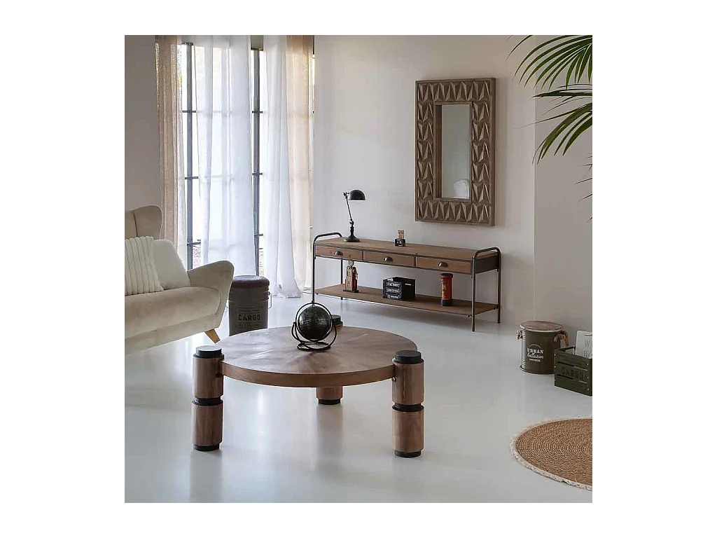 Brauner Holzspiegel 68,5x6x108,5h cm