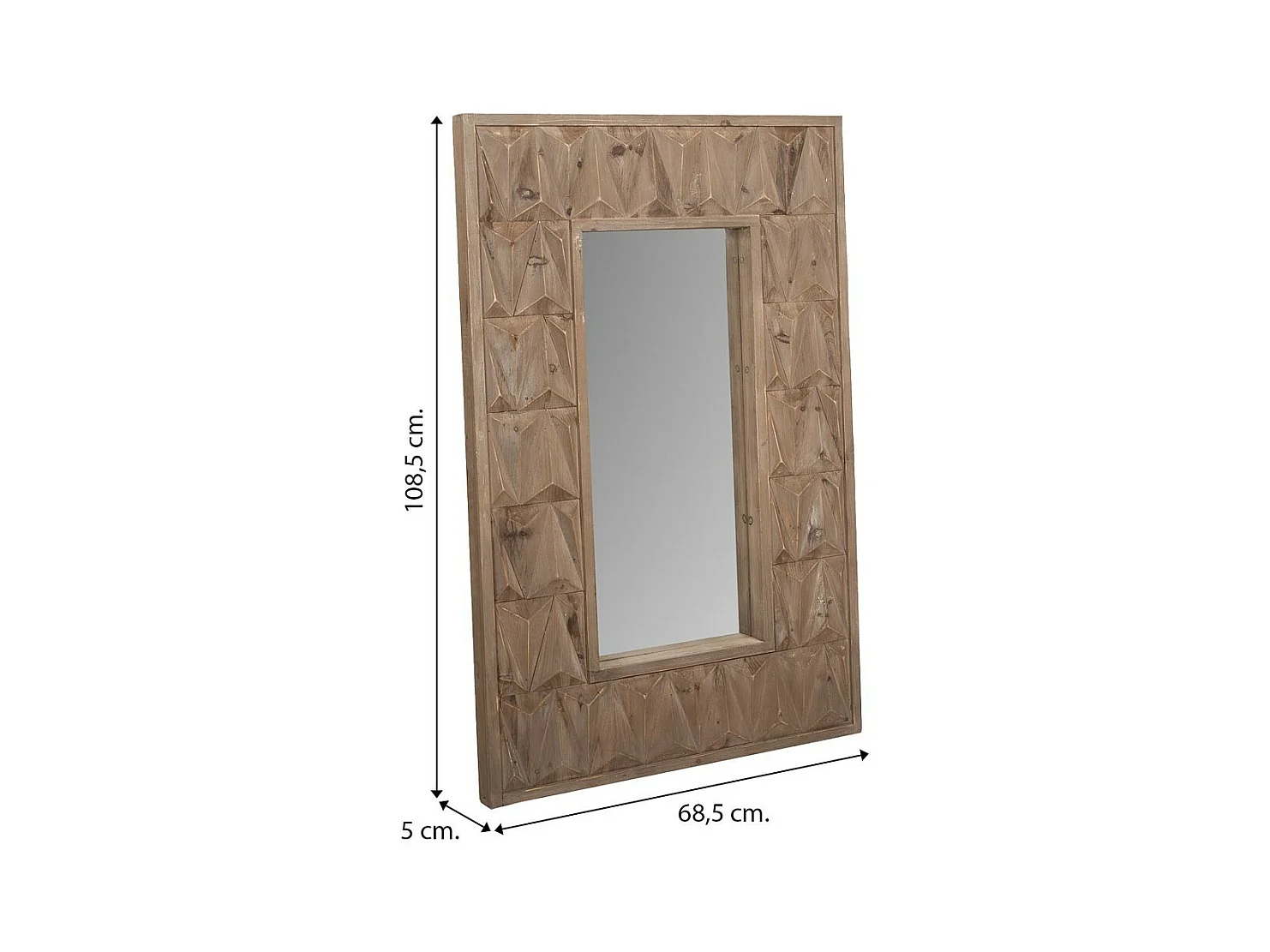 Brauner Holzspiegel 68,5x6x108,5h cm