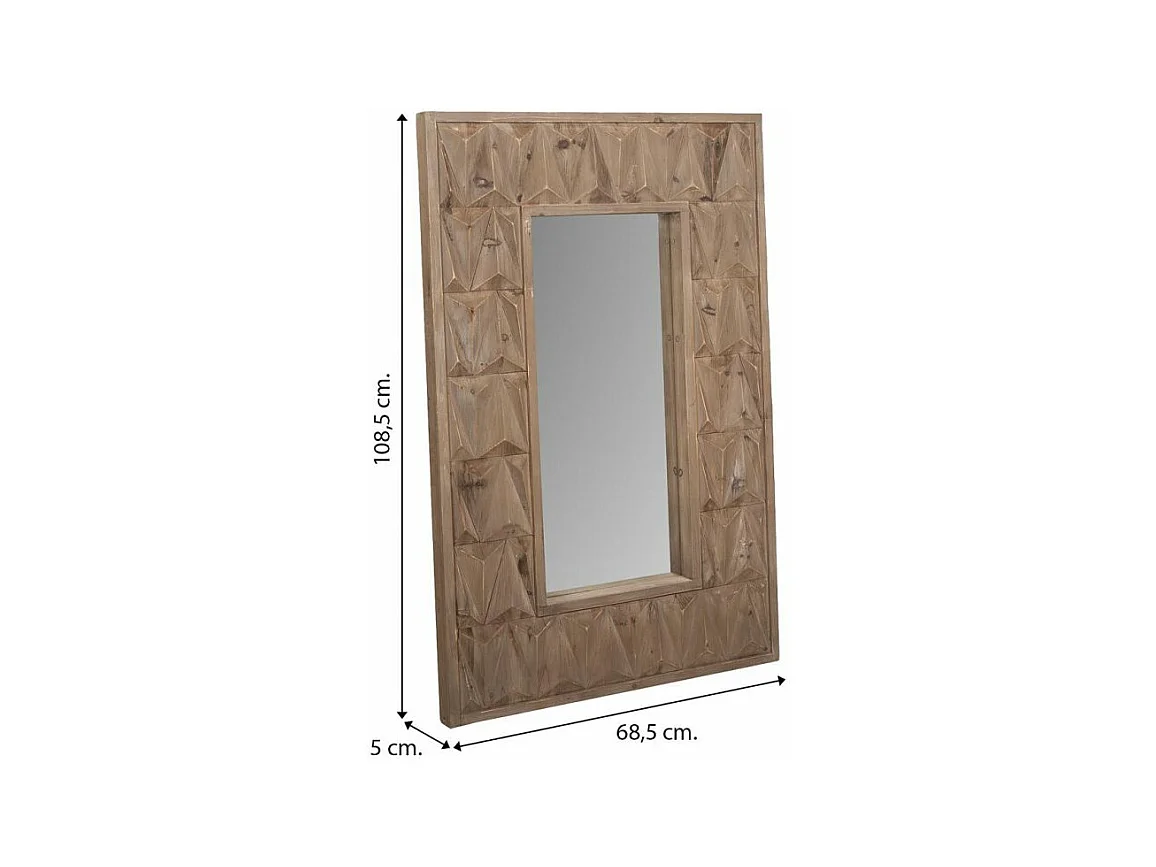 Brauner Holzspiegel 68,5x6x108,5h cm