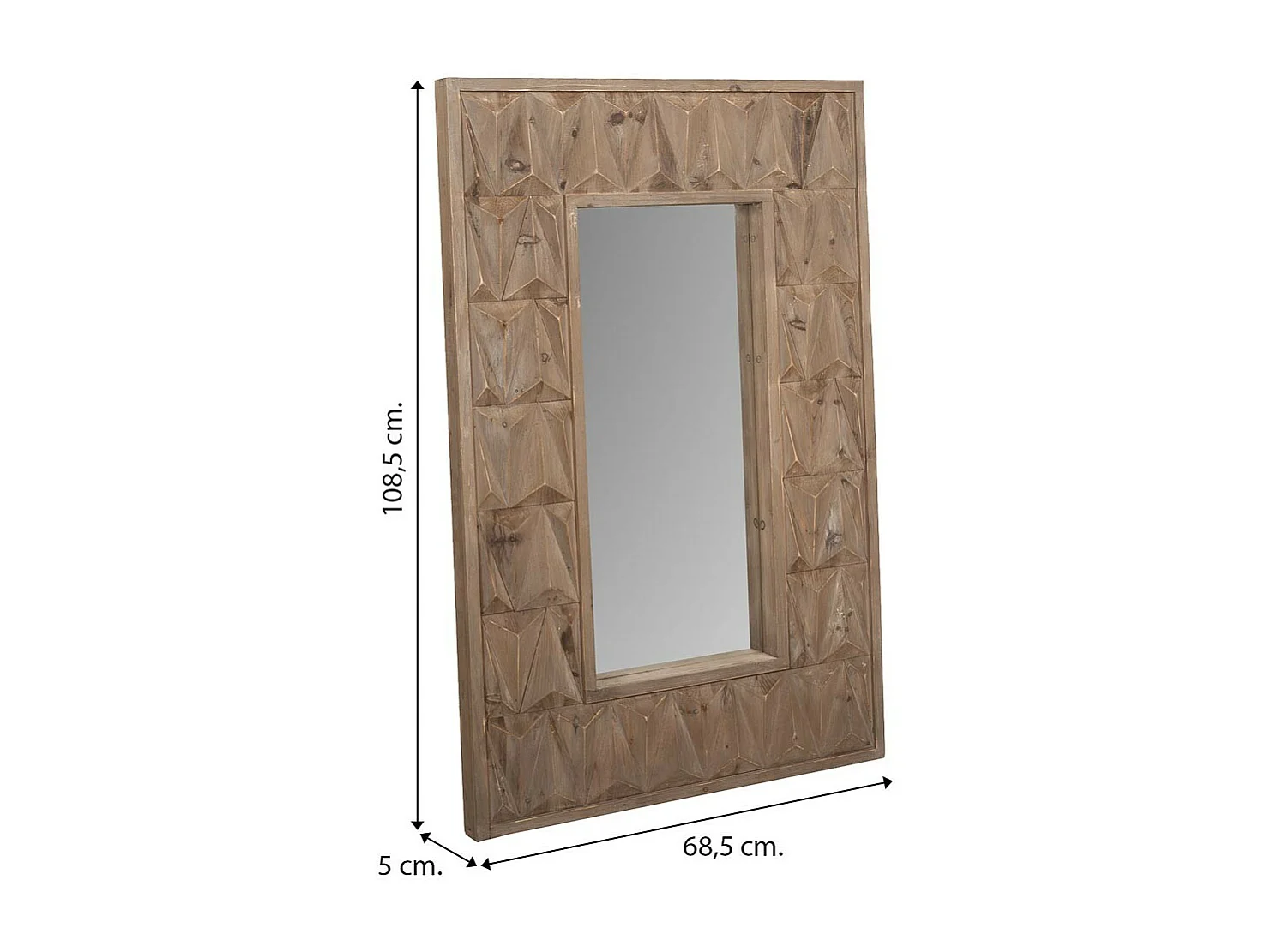 Miroir en bois marron 68,5x6x108,5h