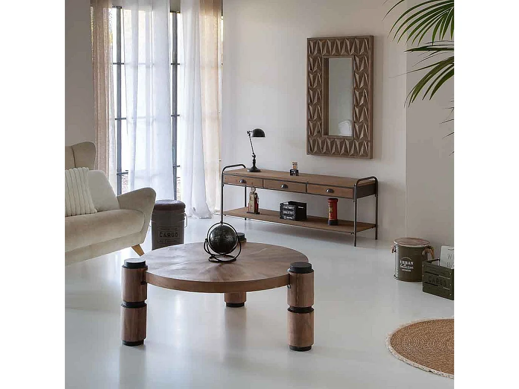 Specchio in legno marrone 68,5x6x108,5h