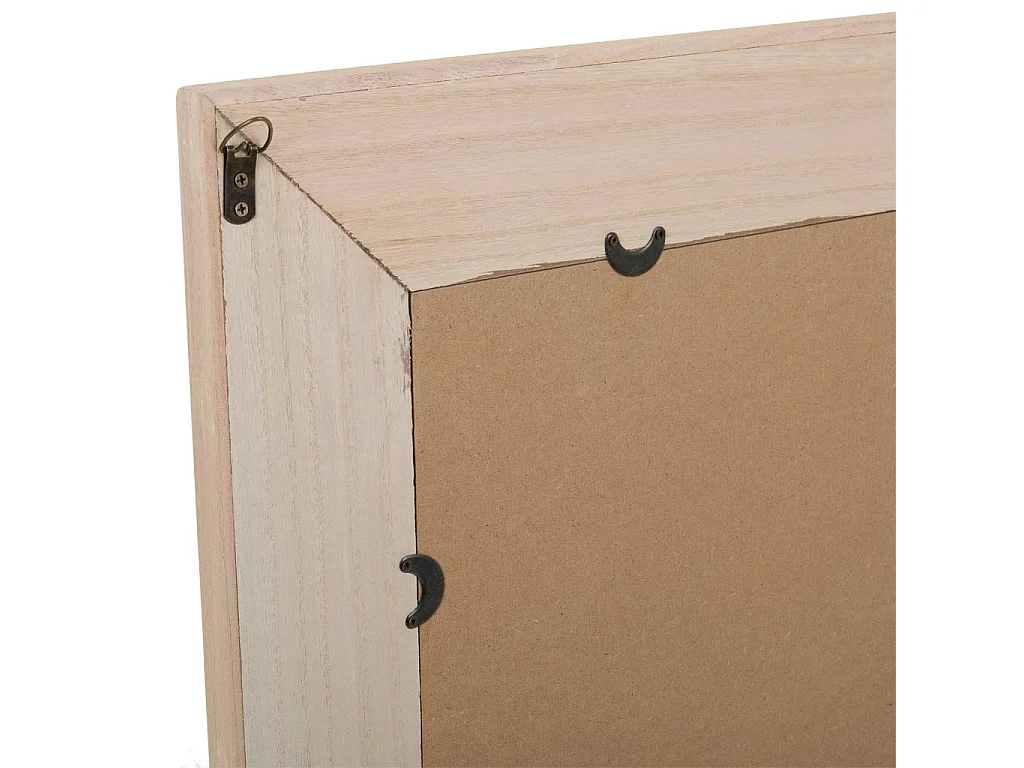 Spiegel aus Holz und braunem Netz, 70 x 2,5 x 100 cm