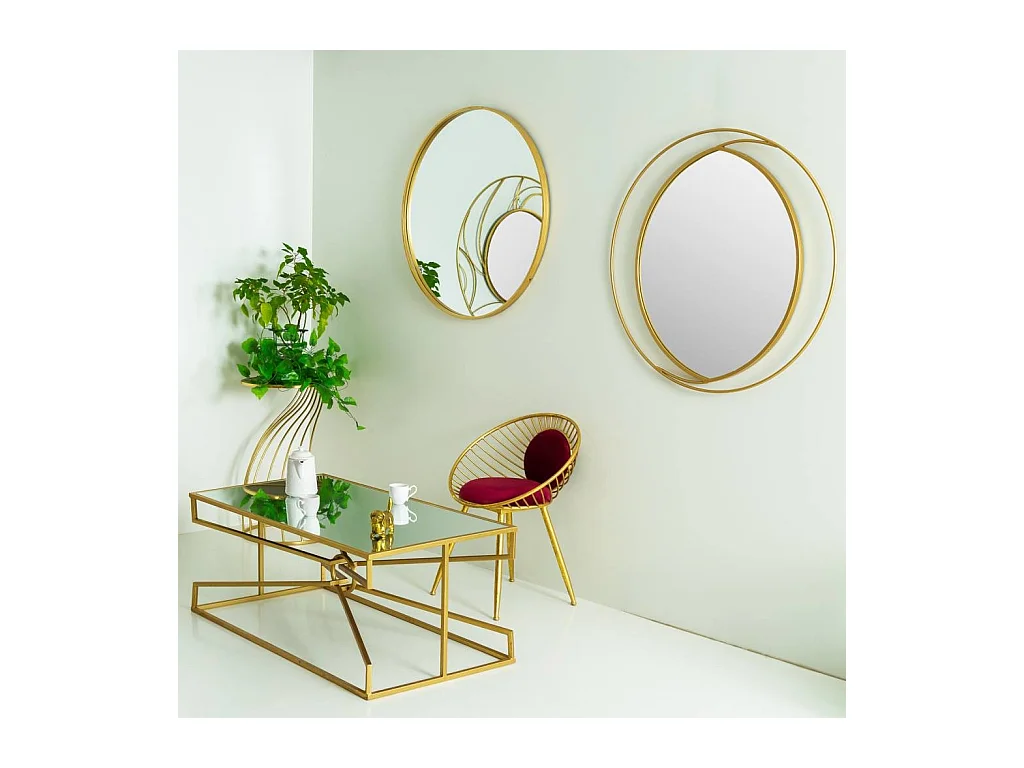 Miroir mural doré d86.5x3h