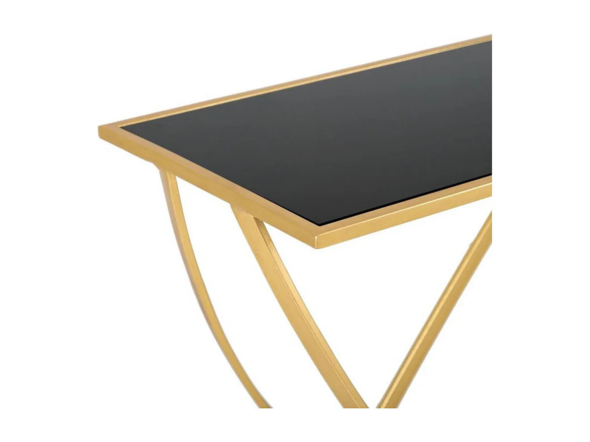 Gouden metalen haltafel met glazen oppervlak biedt een unieke stijl en comfort