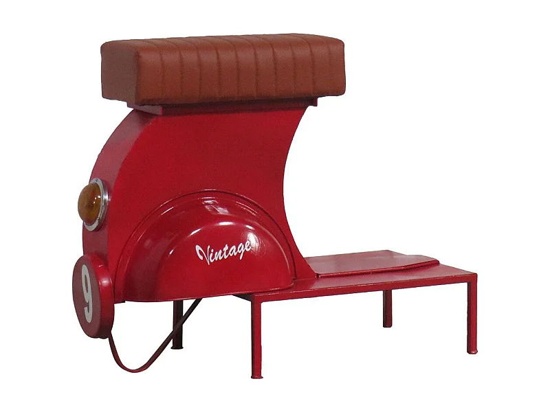 Hocker aus Metall und braunem Leder, 38x38x56h cm