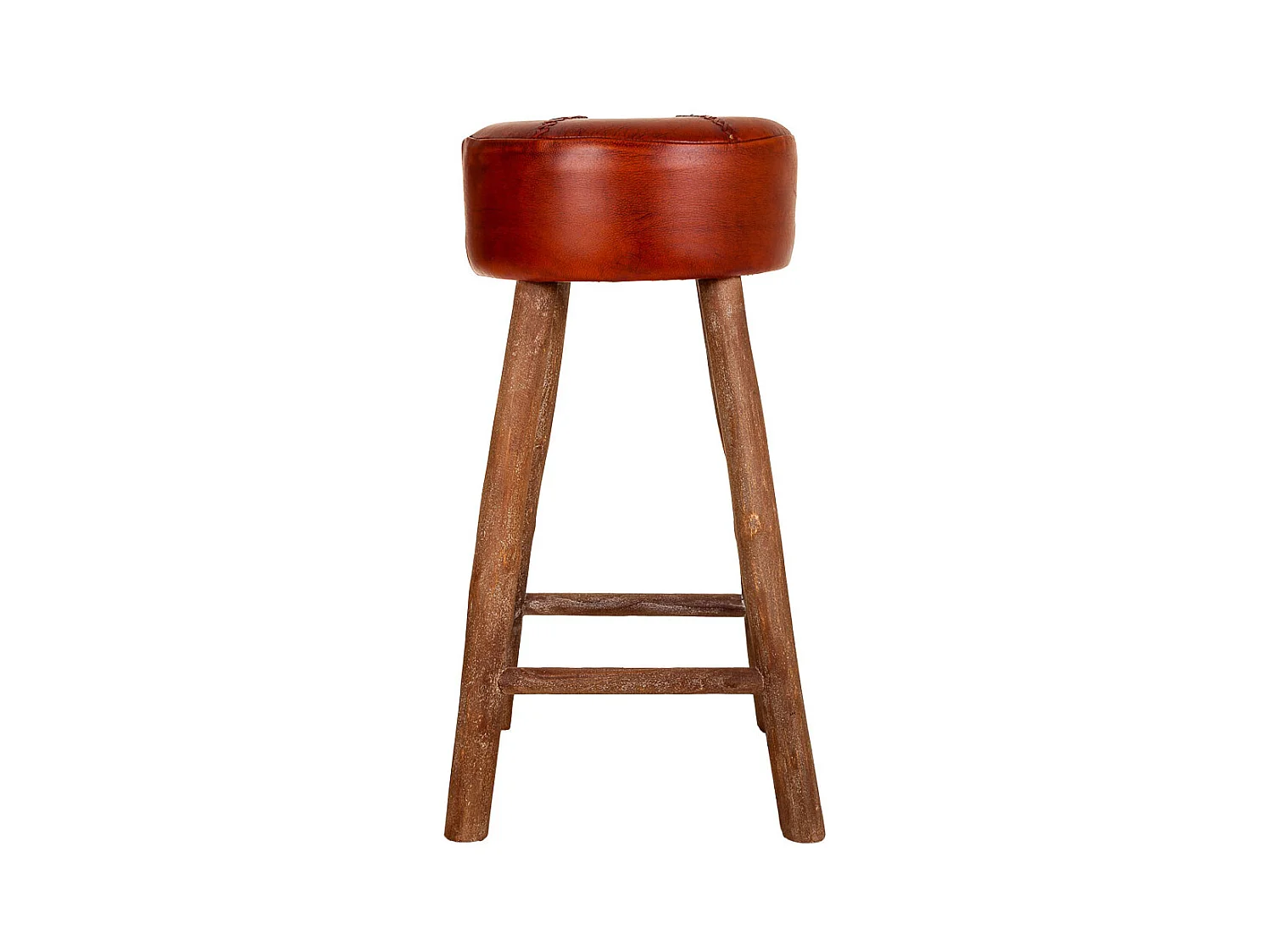 Roter Lederhocker 41x41x78h cm