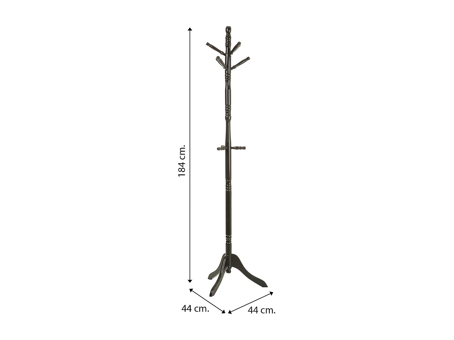Braune Standgarderobe aus Holz, 44x44x184h cm