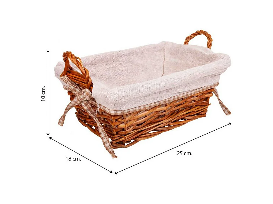 Panera mimbre forrada 25x18x10h cm