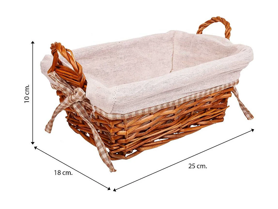 Panera mimbre forrada 25x18x10h cm